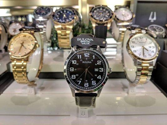 Bulova and Citizen watches are always in stock.