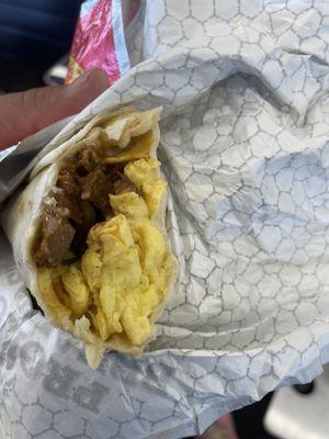 Steak and egg burrito