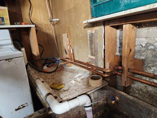 New Copper Pipes installed