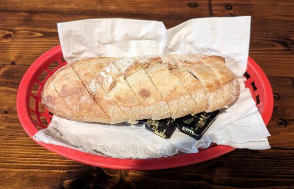 Fresh sourdough bread.  Awesome.