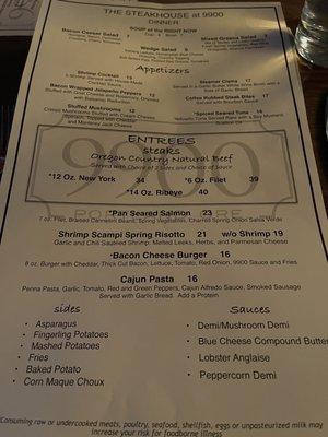 New menu as of 3/16/23