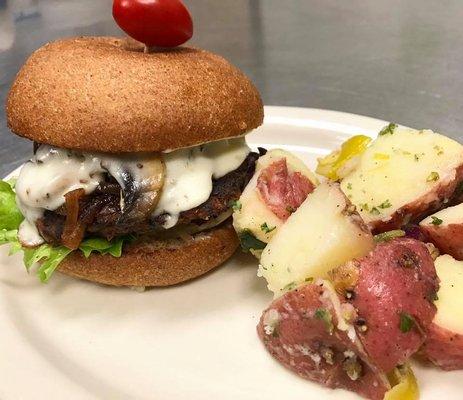 Mushroom black bean burger