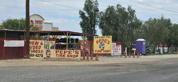 Here's Pepe's Tire Shop on Old Nogales Highway.