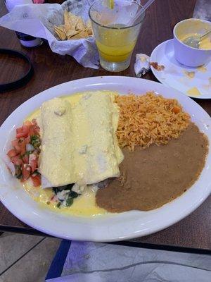 Spinach and mushroom enchiladas....so delicious