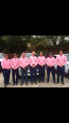 Our amazing technicians supporting Breast Cancer Awareness!