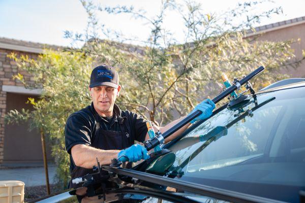 Doing a windshield replacment install on a new Lexus RX350. Came out perfect since I also service the Lexus dealership.