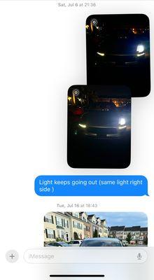 Ignored my msgs when brought to attention the car had a headlight issue no response