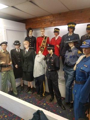 Varying uniforms of different police forces.