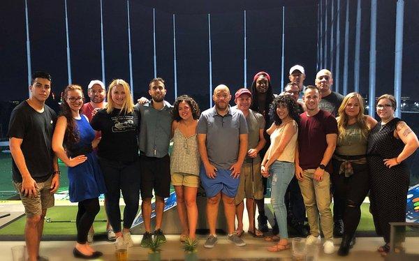 The Waterford Lakes Animal Hospital team enjoying TopGolf.