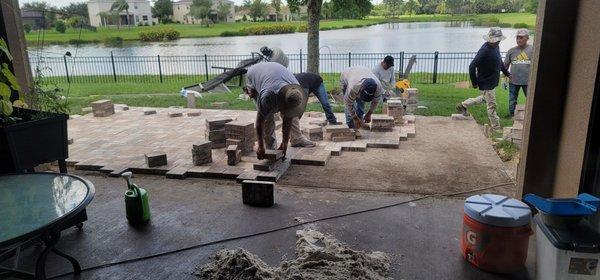 Leveling and starting pavers