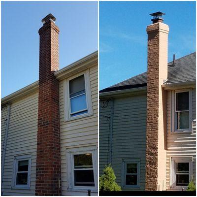 Full chimney dry lock with masonry paint