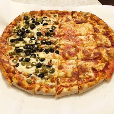 half olives/half cheese