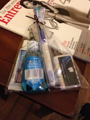 Dental goodie bag! Best way to leave a dental office :)