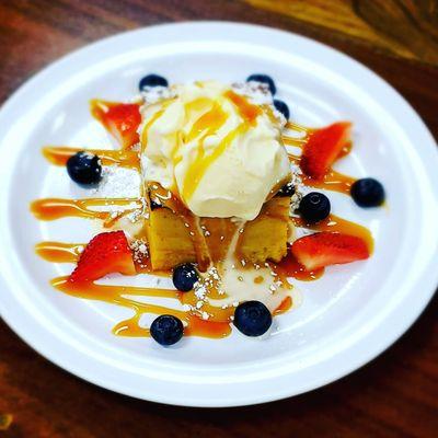 come on house made tre leche bread pudding with vannilla bean ice cream