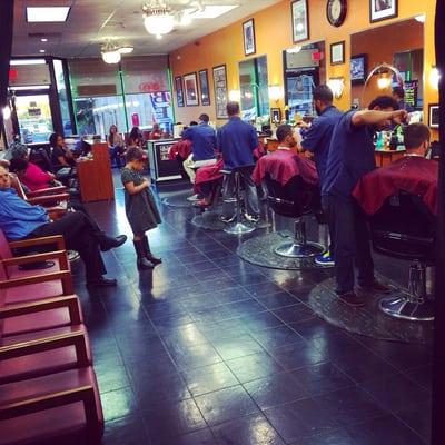 A typical Sunday morning at Marvelous Cuts.