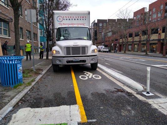 Don't block the bike lanes, please.