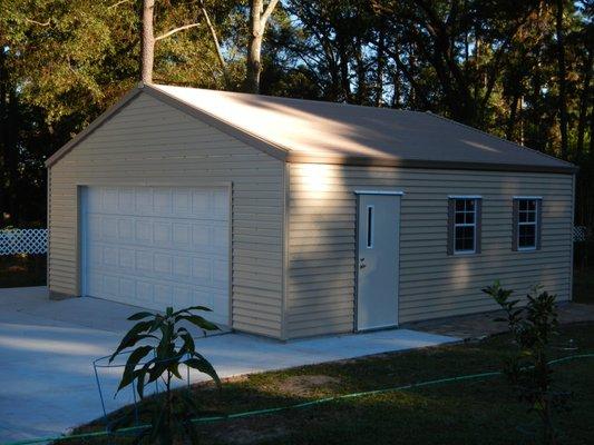 24x24 Garage with 1-36" service door, & 2-windows