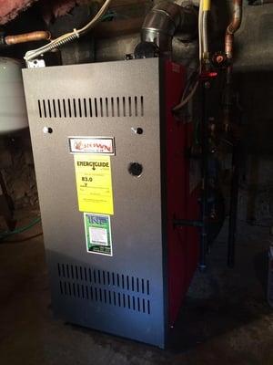 Top Notch Plumbing removed an old inefficient oil boiler and replaced it with a new efficient propane boiler...