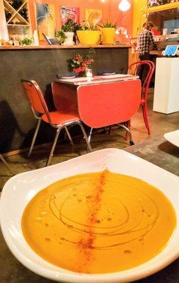 Soup of the day split pea carrot magic something or another