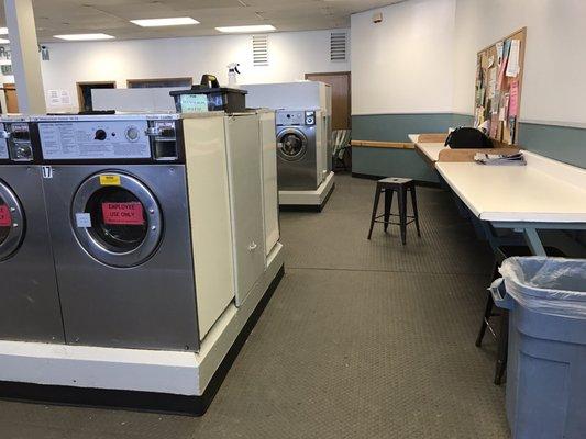 Fairbanks, Alaska - Cushman Plaza Laundry Mat has plenty of tables to fold clothes on.