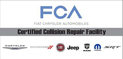 Certified and Approved collision repair facility by FCA