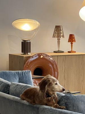 Miniform's Caruso Sound System with New York Suite Sofa.  Lighting by Flos and Kartell