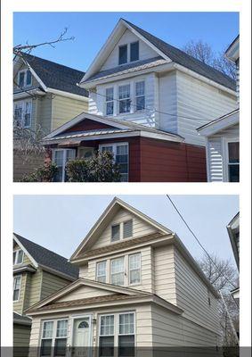 Re-roofing before and after