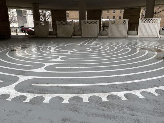 Labyrinth on a rainy day