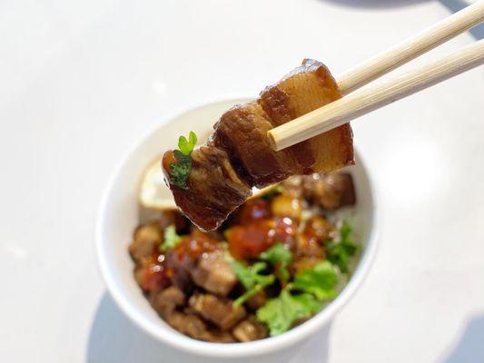 Pork belly rice bowl