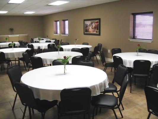 Reception Hall seats up to 70 Guests.