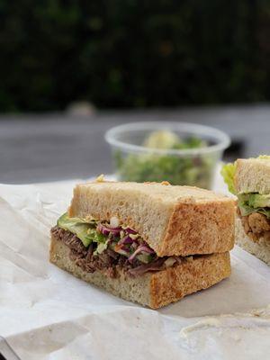 Short rib sando (tempeh sando peeking out on the right) @bilalandjesseatfood