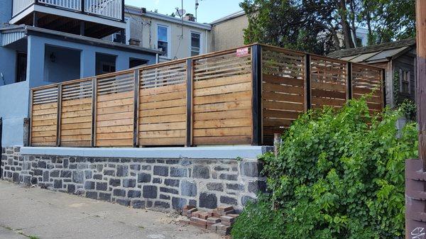 Horizontal Red Cedar Privacy Fence in Philadelphia