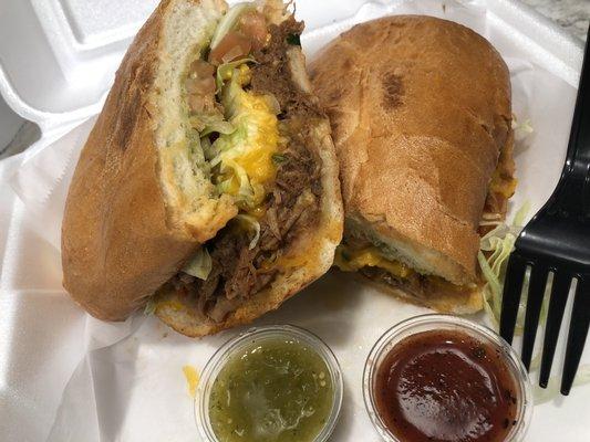 Shredded beef torta $8.99