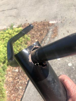 Broken tiller handle