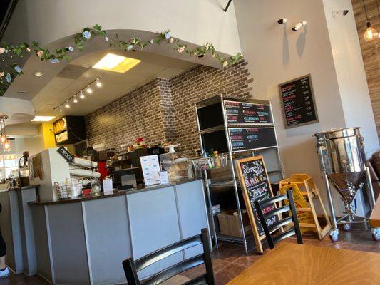 Front counter, menu boards