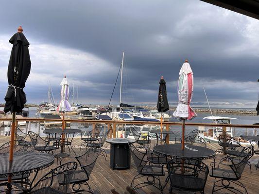 Fantastic patio with a view of Lake Huron and the marina