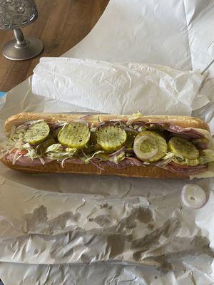 Italian hoagie w/ sweet peppers and pickles