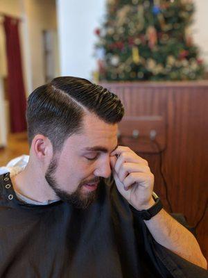 Haircut with beard trim