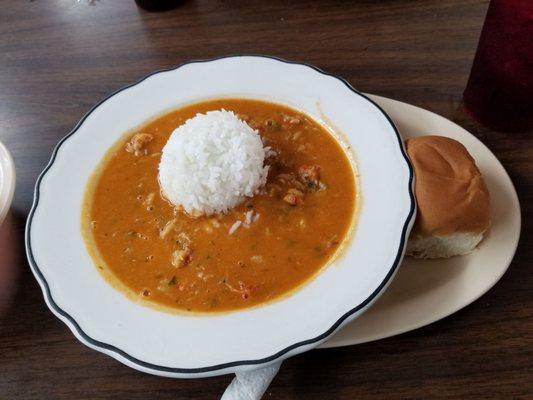 Delicious crawfish etoufee for only 12.95 -- are you kidding?