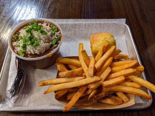 Red beans and rice lunch special.