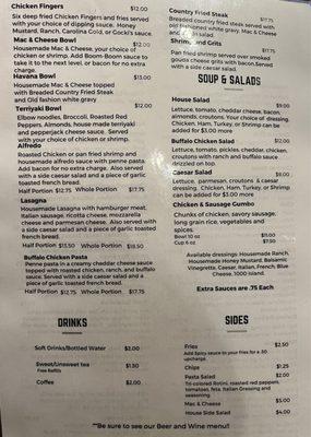 Gocki's Menu