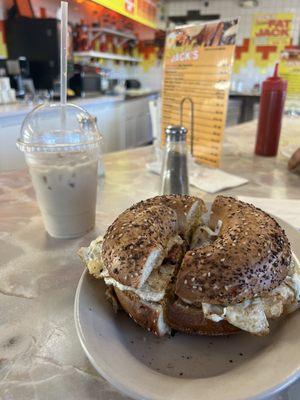 The house special on an everything bagel is my go to breakfast here!