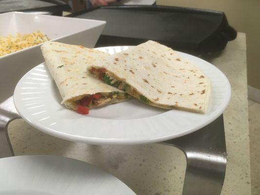 These Jerk Chicken Quesadilla's from our Caberet Dinner look especially delicious.