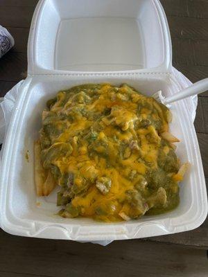 Chili verde fries