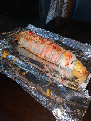 Volcano roll that was on fire