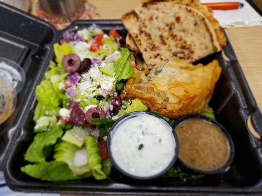 Spanakopita and Greek salad