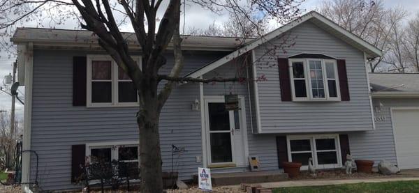 Before photos with the old asphalt shingles