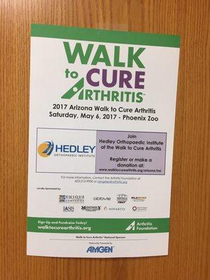 Walk for Arthritis is coming up.