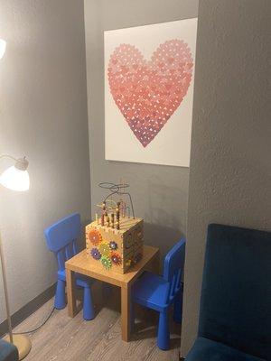 Child's corner in the waiting area