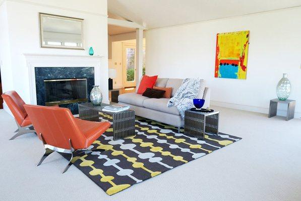 Staging project Marin county:  Living room